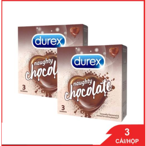 Bao Cao Su Durex Chocolate (3s) - Gai Nhỏ - Hương Socola - Nhập Khẩu Ấn Độ