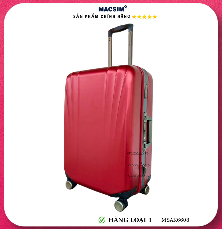 Vali cao cấp Macsim Aksen hàng loại 1 MSAK6608 cỡ 24inch ( màu đỏ)