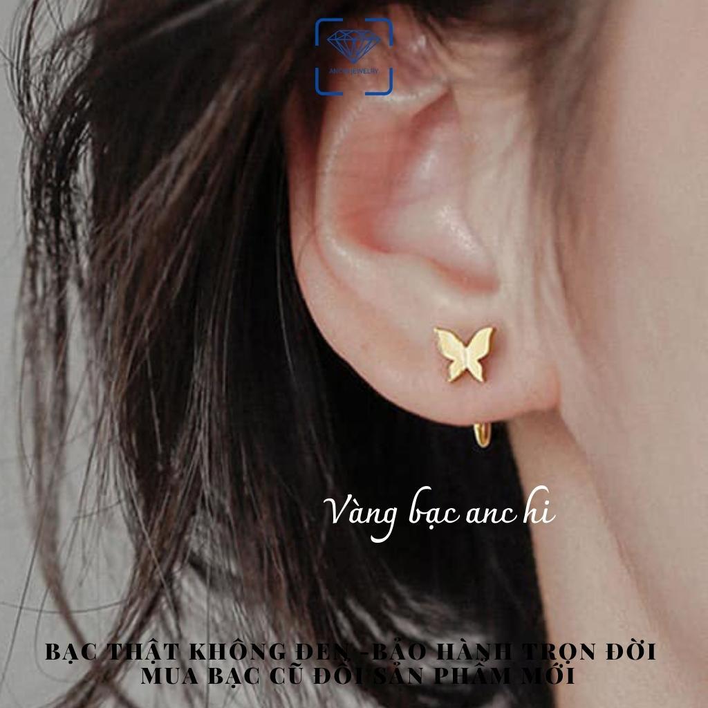 Bông tai bạc nữ cánh bướm butterfly phụ kiện trang sức nữ Anchi jewelry