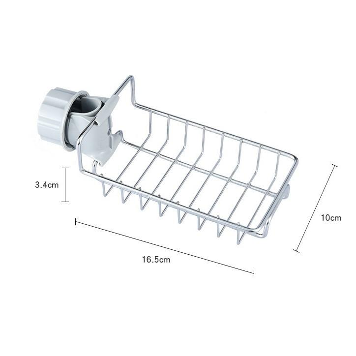 Kệ Để Đồ Rửa Chén Inox - Khay Inox Gắn Vòi Nước Bồn Rửa Chén Siêu Tiện Dụng