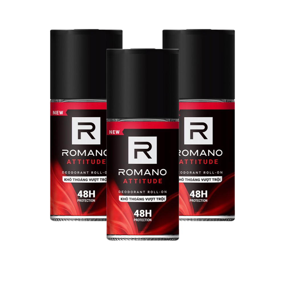 Combo 3 lăn Khử mùi Romano Attitude (50ml*3) +Tặng xà bông tắm 50gr