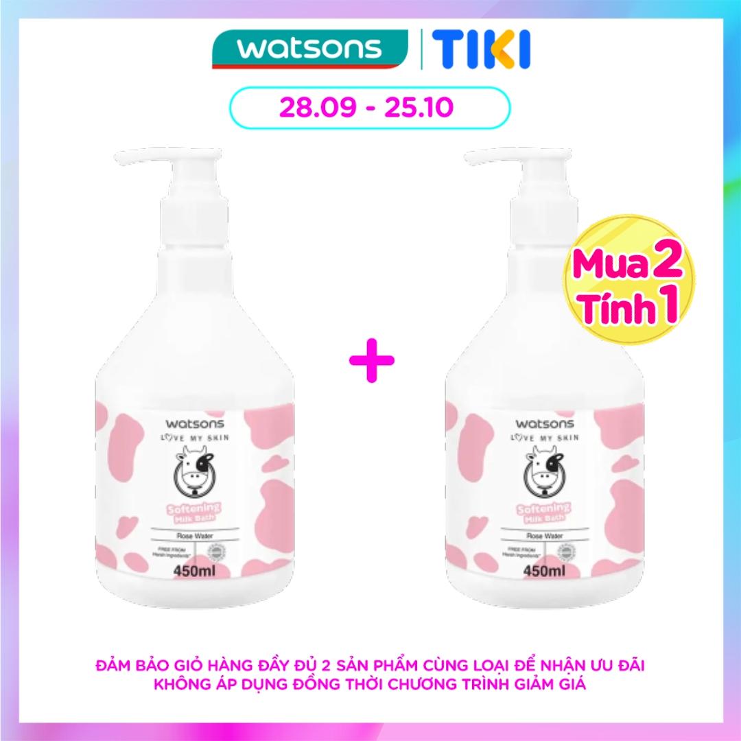 Sữa Tắm Watsons Mềm Mượt Da Love My Skin Softening Milk Bath 450ml