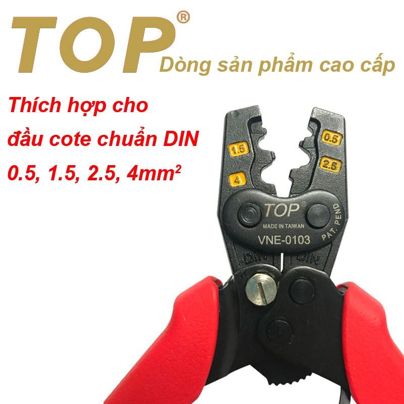 Kìm bấm đầu cote nhanh trợ lực số 03 TOP (0.5 - 4mm2) TOP - VNE-0103 ( kìm bấm cos)