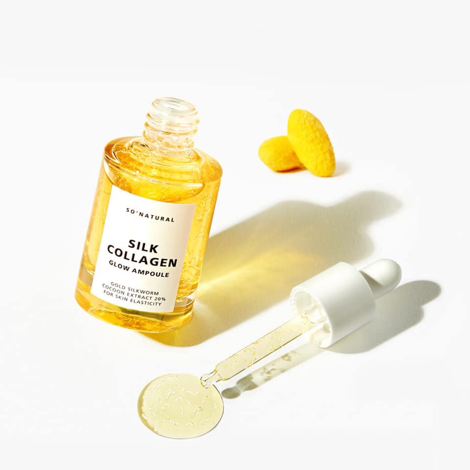 Serum Dưỡng Da Căng Bóng Và Chống Lão Hoá Silk Collagen Glow Ampoule So Natural 30ml - Tặng Kèm Cột Tóc Nơ BERAV Handmade Annie Ribbon Giao Màu Ngẫu Nhiên