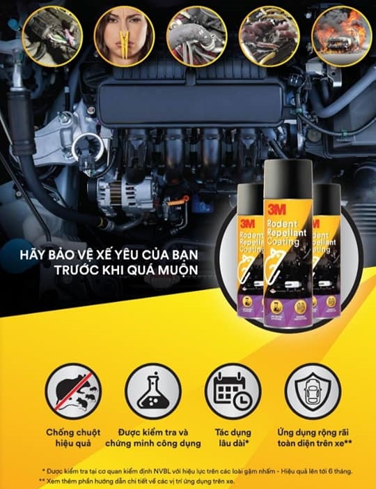 Chai xịt phủ chống chuột xe hơi 3M RODENT REPELLANT COATING