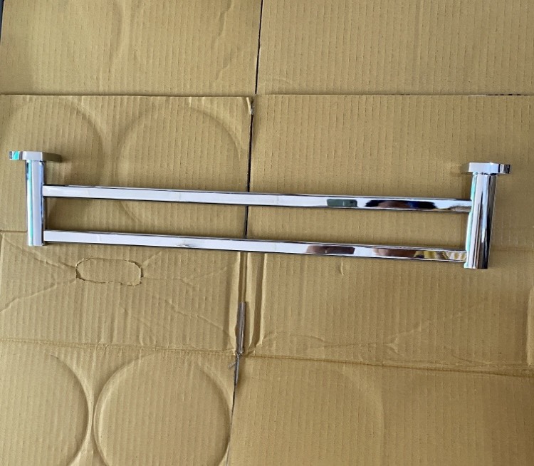 Máng khăn đôi nhà tắm inox 304 đúc đặc đánh bóng thủ công cực đẹp và sáng bóng hàng cao cấp chính hãng