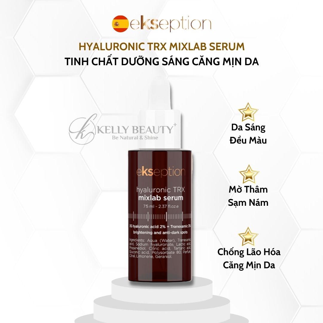 ekseption Hyaluronic TRX mixlab serum - Tinh Chất Sáng Da, Mờ Thâm Nám Sạm; Cấp Ẩm Căng Mịn Da - Kelly Beauty