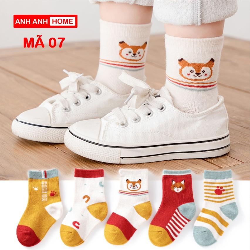 Set 5 đôi Tất Cho Bé - Tất Trẻ Em Chất Cotton Hàng Xuất Khẩu- Anhanhkids, Anhanhhome - Mã 02