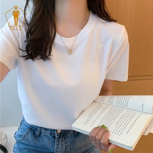 Áo Thun Phông Nữ TRAZ Basic Màu Trắng, Đen, Be, Co Giãn 4 Chiều Free Size, Oversize Form Rộng, Suông