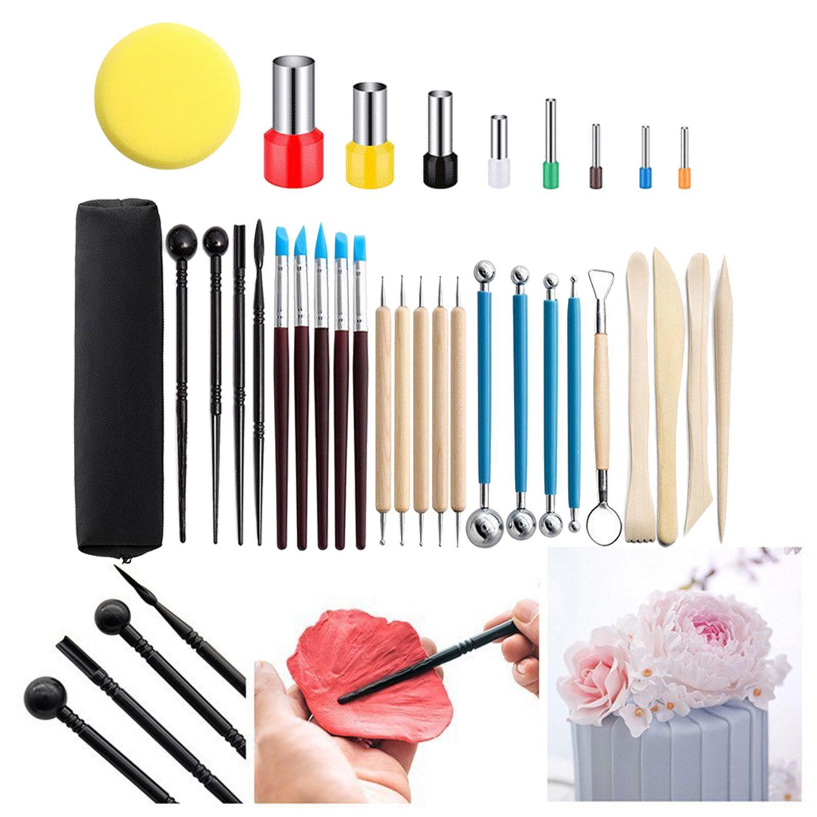 33Pcs Clay Tools DIY Modeling Scraping Engraving Embossing Cutting Ceramics Clay Sculpting Tools Clay Carving Tool Set for Adults Kids,