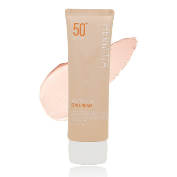 Kem chống nắng nâng tông, che khuyết điểm kiềm dầu Herietta UV System Skin Tone - Up Sun Cream Hàn Quôc 70ml