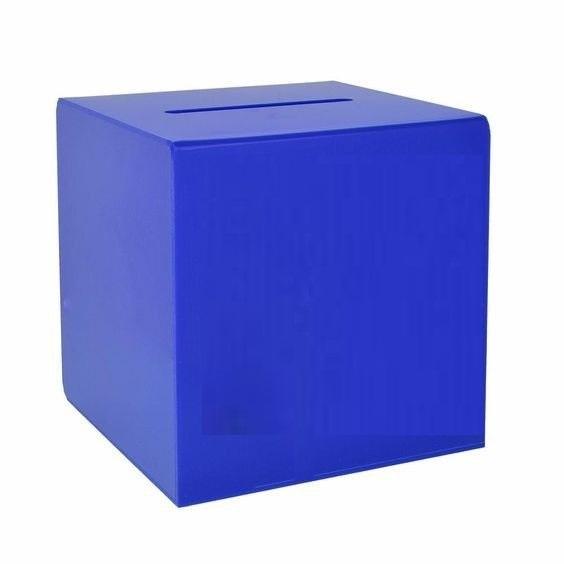 Acrylic (Acrylic) Thùng phiếu, hòm phiếu, hòm bốc thăm, hòm từ thiện mica trong . , Acrylic . - Vàng