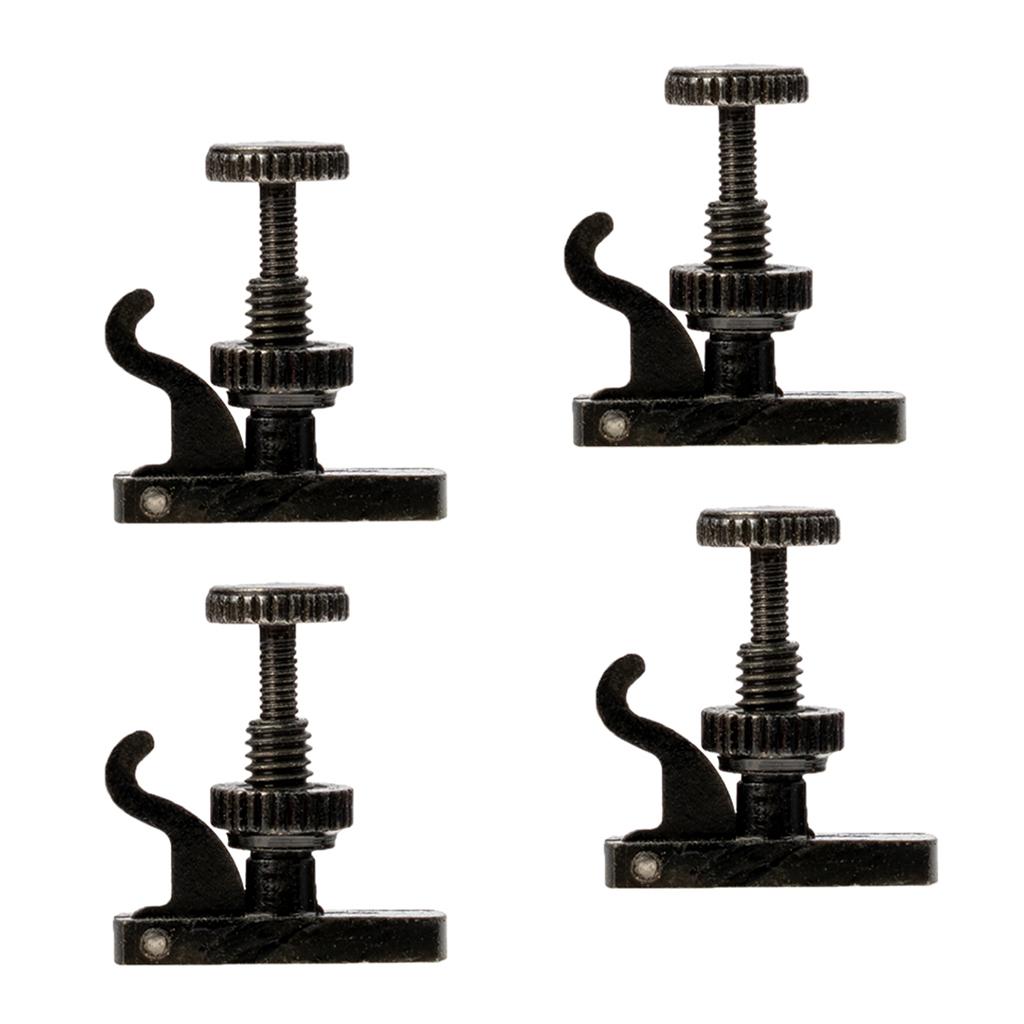 4 Pieces Durable Violin String Fine Tuner Adjuster Part for 4/4 3/4 Violin Black
