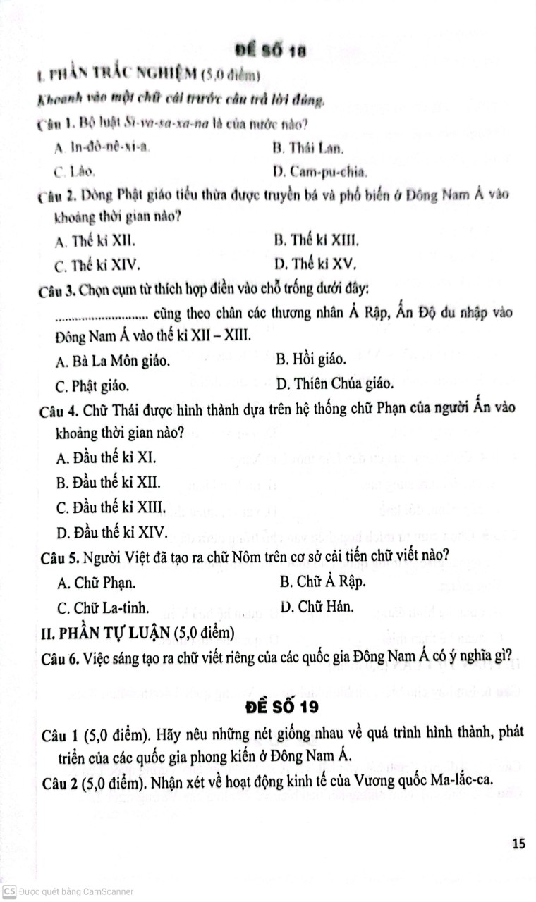 Đề Kiểm Tra Đánh Giá Lịch Sử Lớp 7