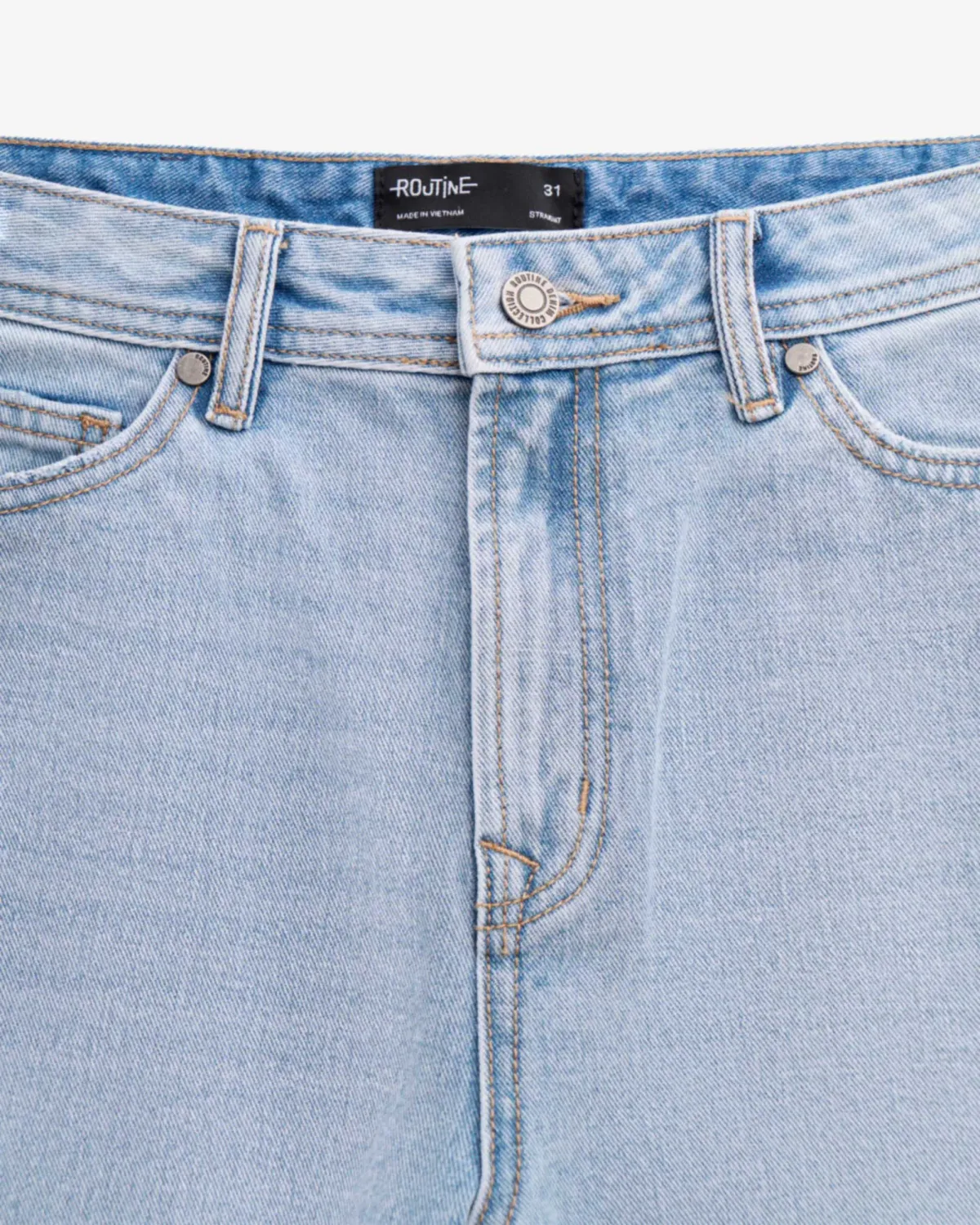 Quần short jean nam màu Xanh nhạt Form Straight - RT 10S25DPS001 | ROUTINE CÀ MAU