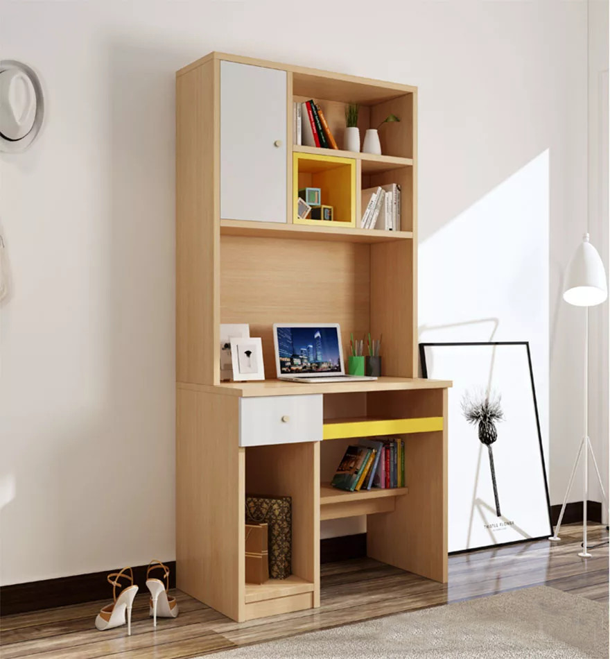 Bàn Học Gỗ Cao Cấp 8 Ngăn Tủ Lớn Tiện Lợi, Bàn Làm Việc Gỗ Thiết Kế Đơn Giản Có Ngăn Đựng Vật Dụng Kèm Kệ Sách BH-24