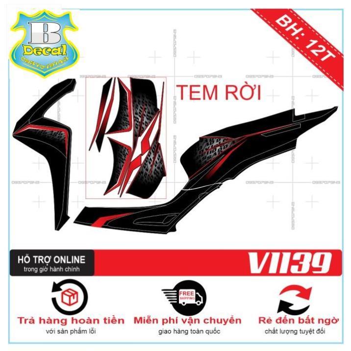 TEM XE VISION 2021 ĐỎ ĐEN