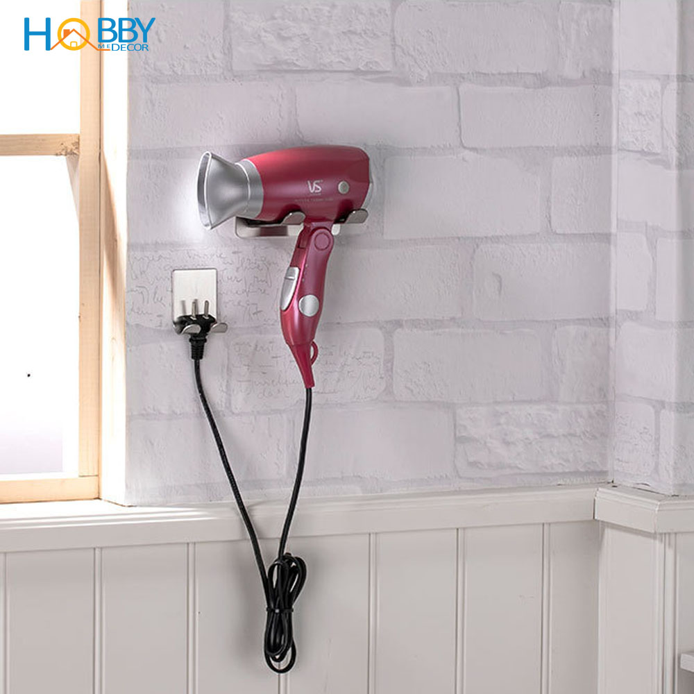 Giá treo máy sấy tóc inox 304 gắn tường HOBBY Home Decor MS3PC