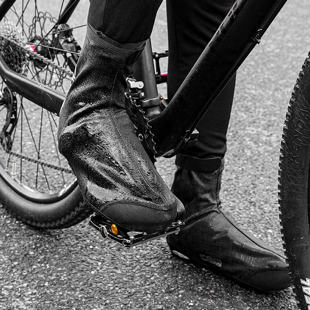 Miếng bọc giày đi xe đạp mùa đông không thấm nước có khóa kéo chống trượt với lớp lót lông cừu