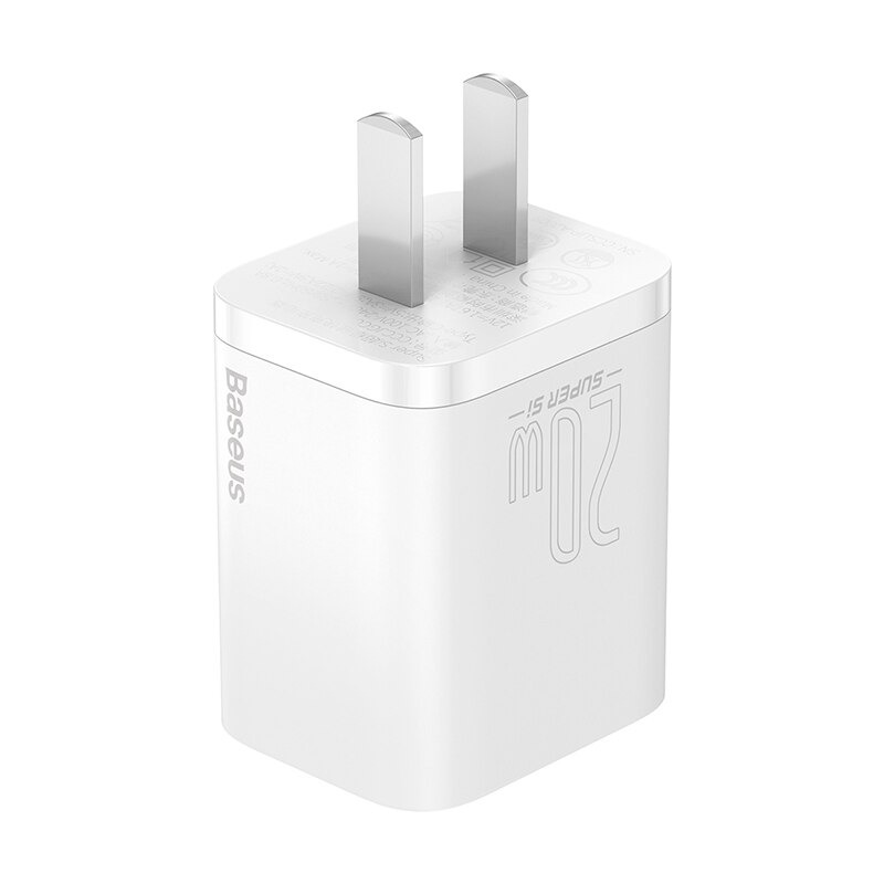 Bộ sạc nhanh 20W USB Type C Baseus Super SI Quick Charger QC3.0 cho iPhone 12 (1C, 20W, Chân dẹt) - Hàng chính hãng