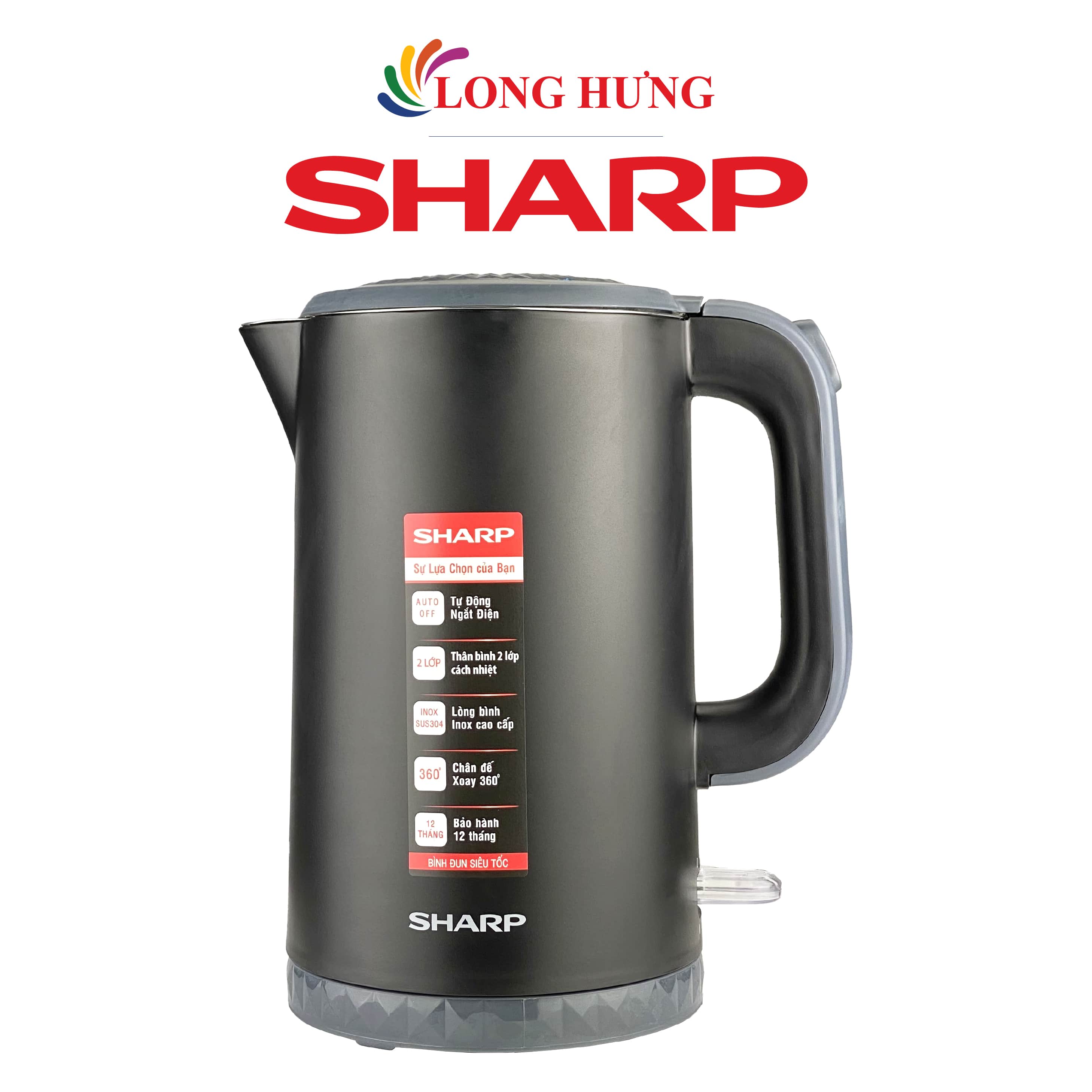 Bình đun siêu tốc Sharp 1.7 lít EKJ-17EVPS - Hàng chính hãng