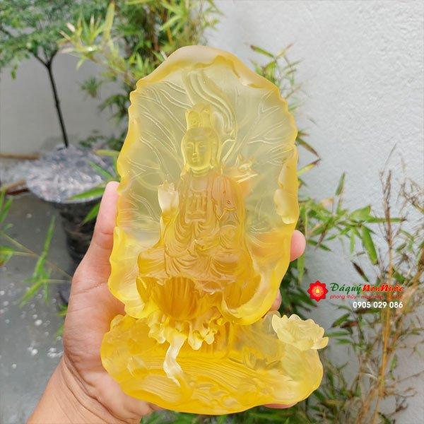 Tượng quan âm lá sen đá lưu ly 0000000799
