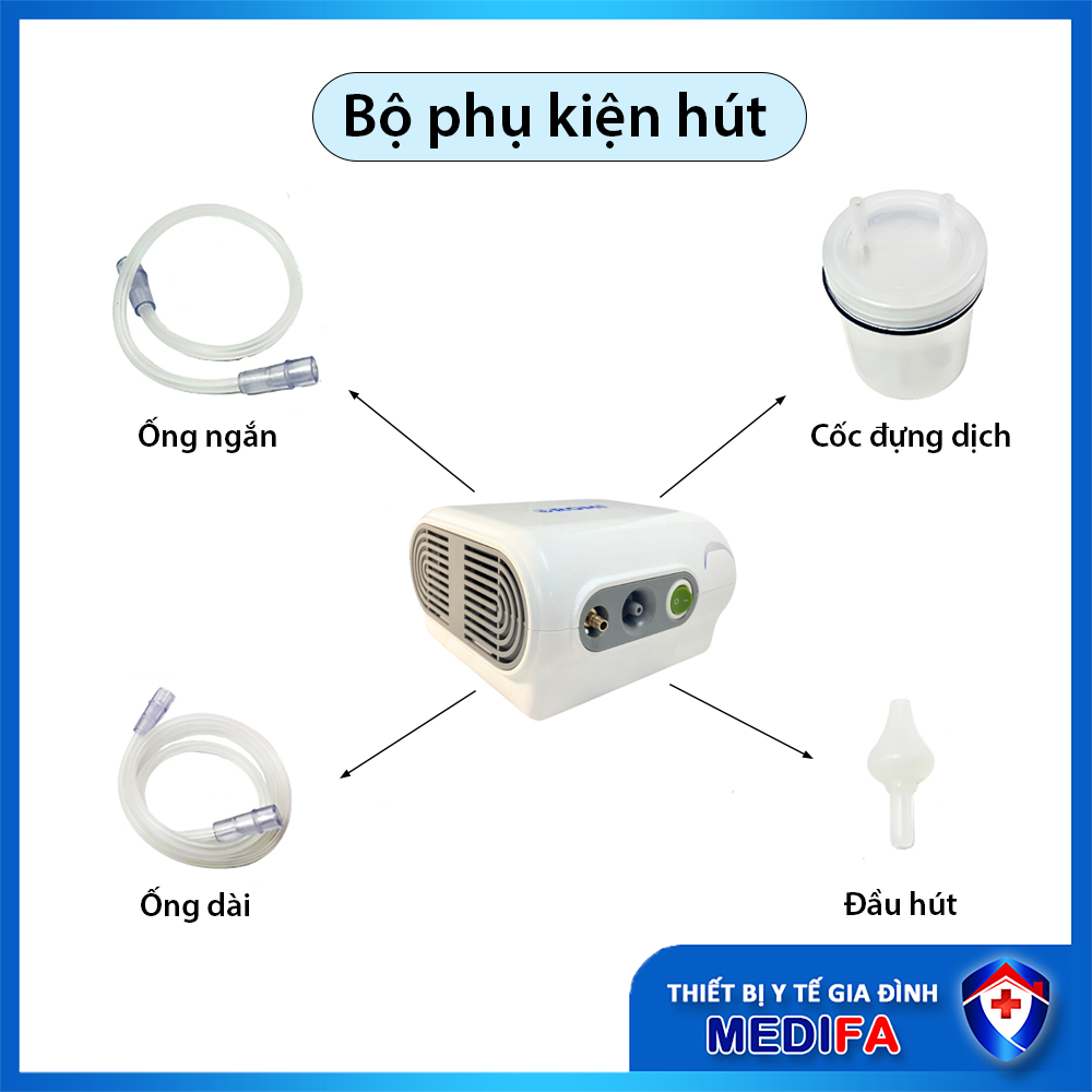 Máy Xông Hút Mũi Họng 2 Trong 1 Oromi C28M Công Suất Máy Lớn, Độ Bền Cao, Phù Hợp Dùng Cho Gia Đình (Model BC68005)