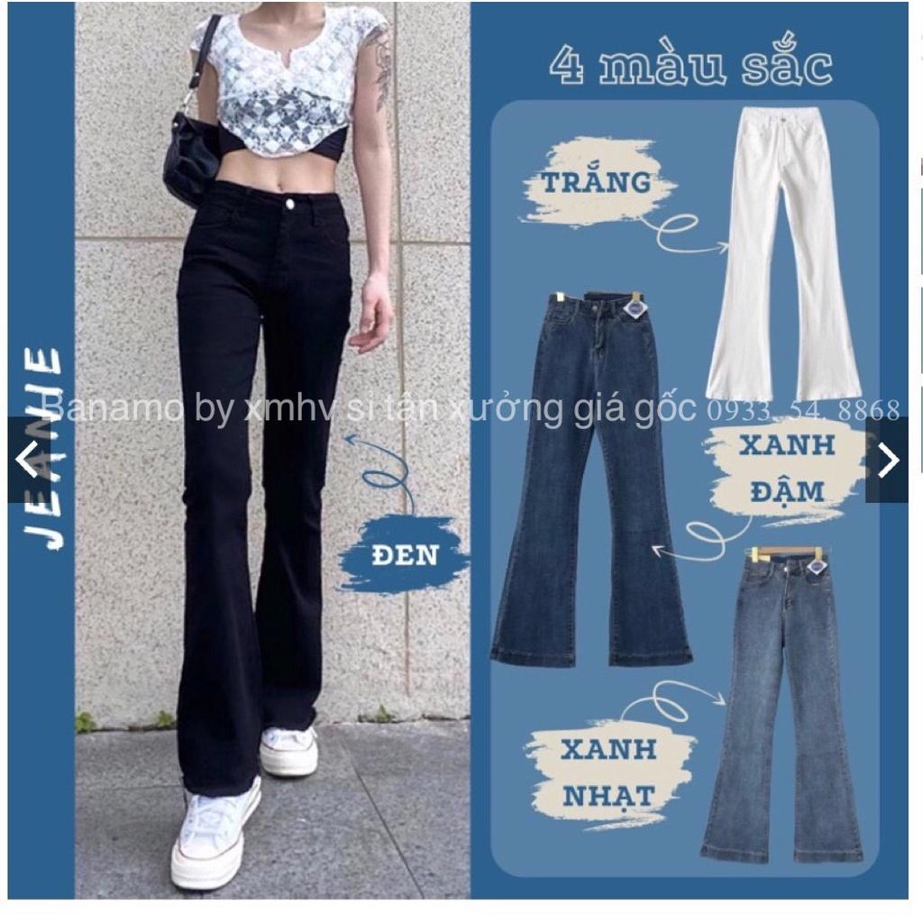 Quần jean ống loe 3 màu sang chảnh siêu hack dáng thời trang 463
