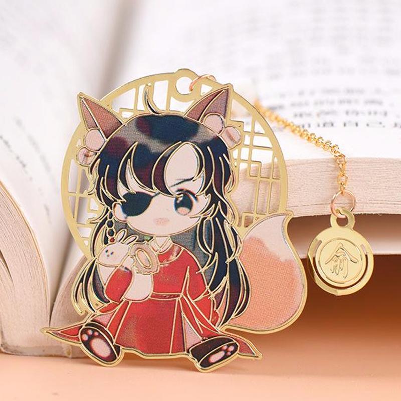 Bookmark kim loại mỏng THIÊN QUAN TỨ PHÚC MA ĐẠO TỔ SƯ HỆ THỐNG TỰ CỨU in màu anime chibi