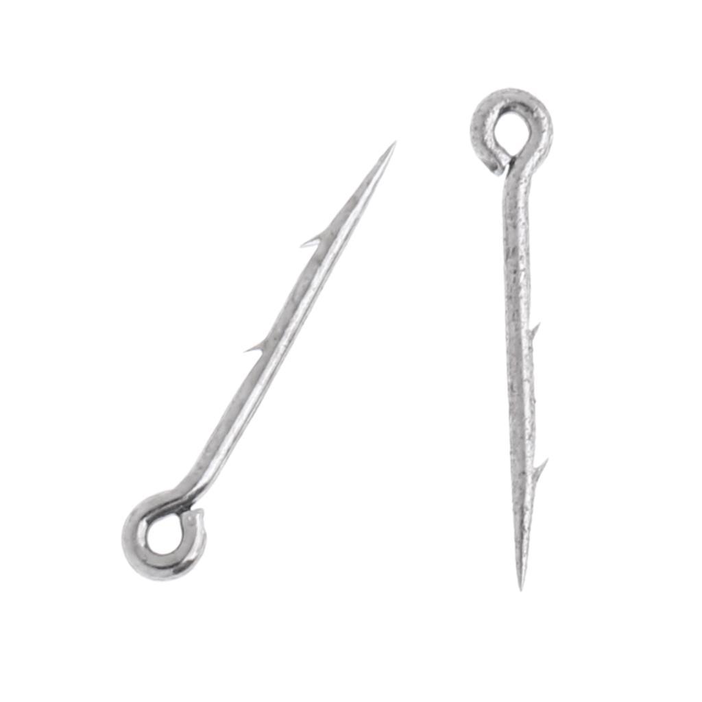 40 Pcs Sea Fishing Hooks Barbed Worm Hooks Straight Fishhook Tackle, M L