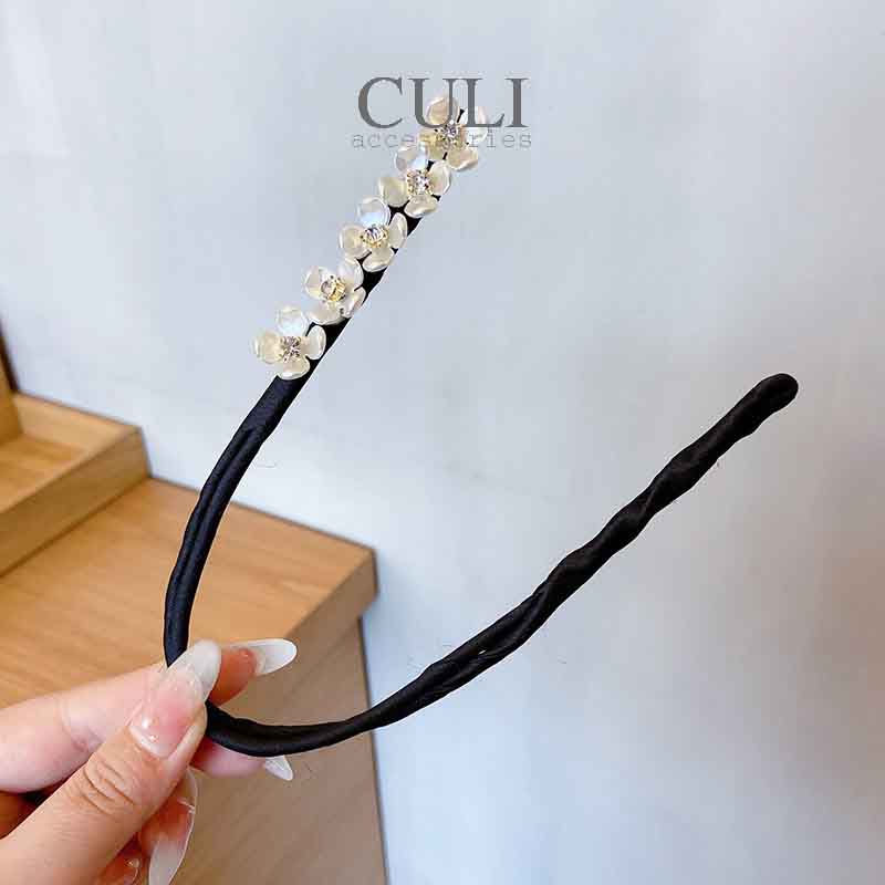 Kẹp búi tóc, kẹp quấn tóc dẻo củ tỏi đa năng, kẹp tóc đính hoa - ngọc hot trend style Hàn Quốc cho nữ - Culi.accessories