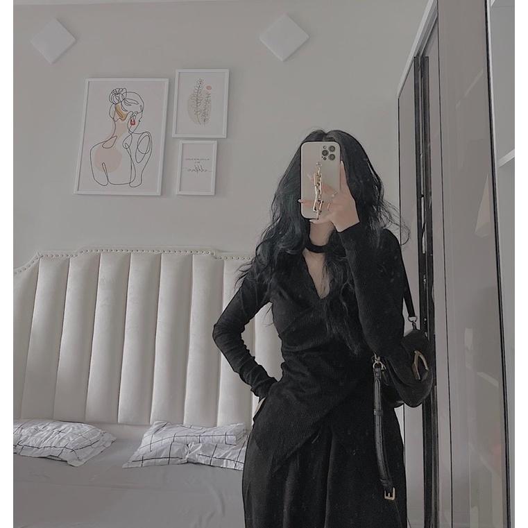 Áo len tăm cổ choker