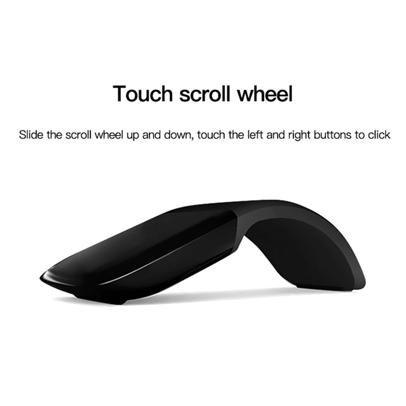 2.4G Wireless ARC Touch Mouse Curved Folding Mute Mini Silent Click for Windows Mac Home