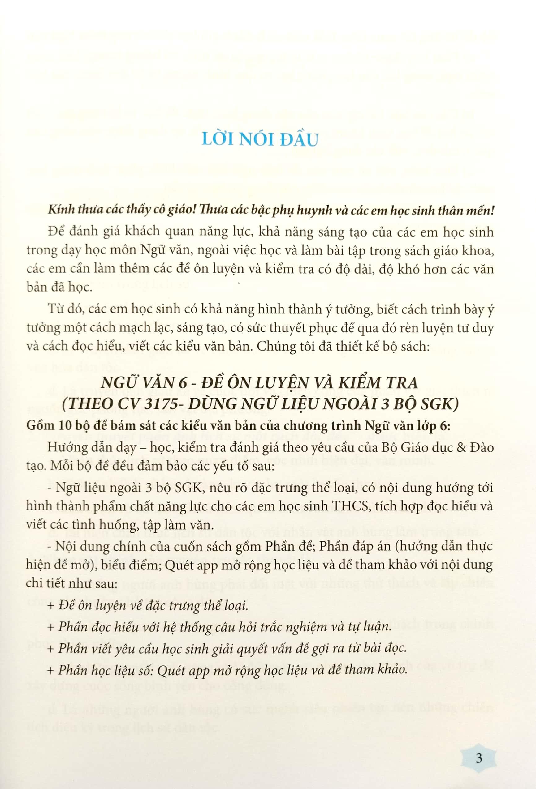 Ngữ Văn 6 - Đề Ôn Luyện Và Kiểm Tra - Dùng Ngữ Liệu Ngoài SGK