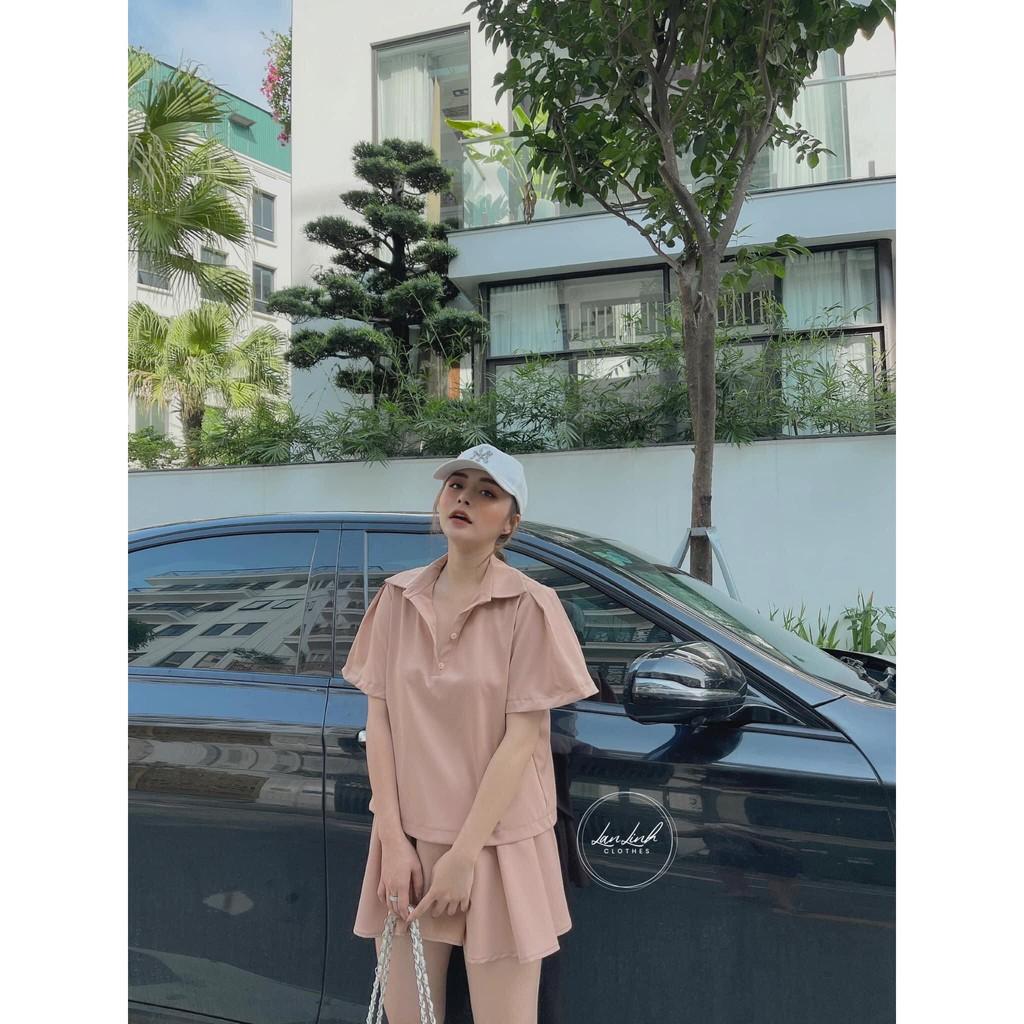 Set Đũi Sơ Mi Basic Mix  Chân Váy Xòe Xếp Ly