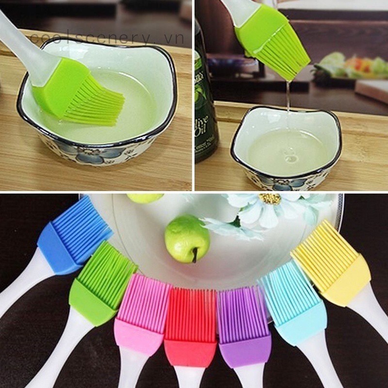 Combo 2 Chổi quét dầu, thực phẩm Silicon dụng cụ làm bánh nấu ăn HBH