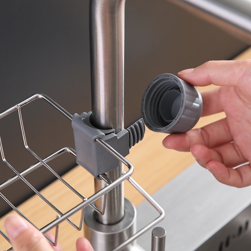 Giá kệ inox treo vòi rửa chén nhà bếp , dùng để đựng đồ rửa chén, giẻ lau