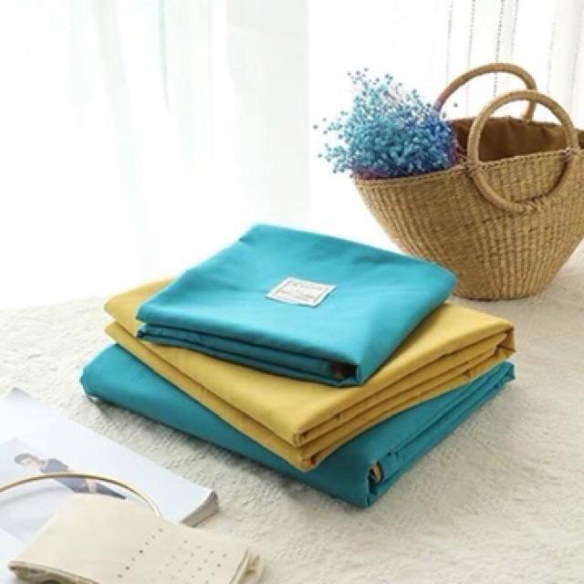 Set Cotton Tici Nhập Khẩu 4 Món Màu Vàng Pha Xanh