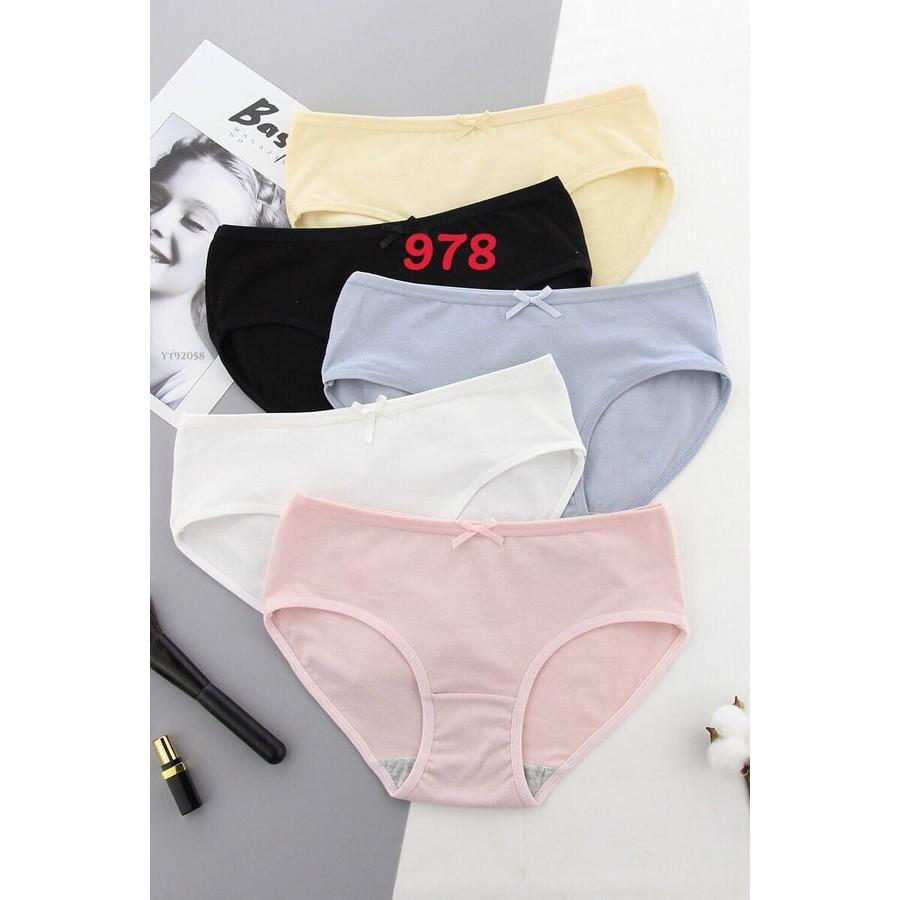 Quần lót cotton đính nơ hoa