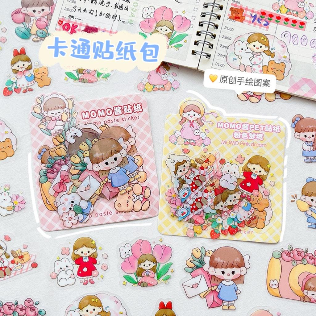 Sticker gói bé gái momo cắt sẵn 24 miếng