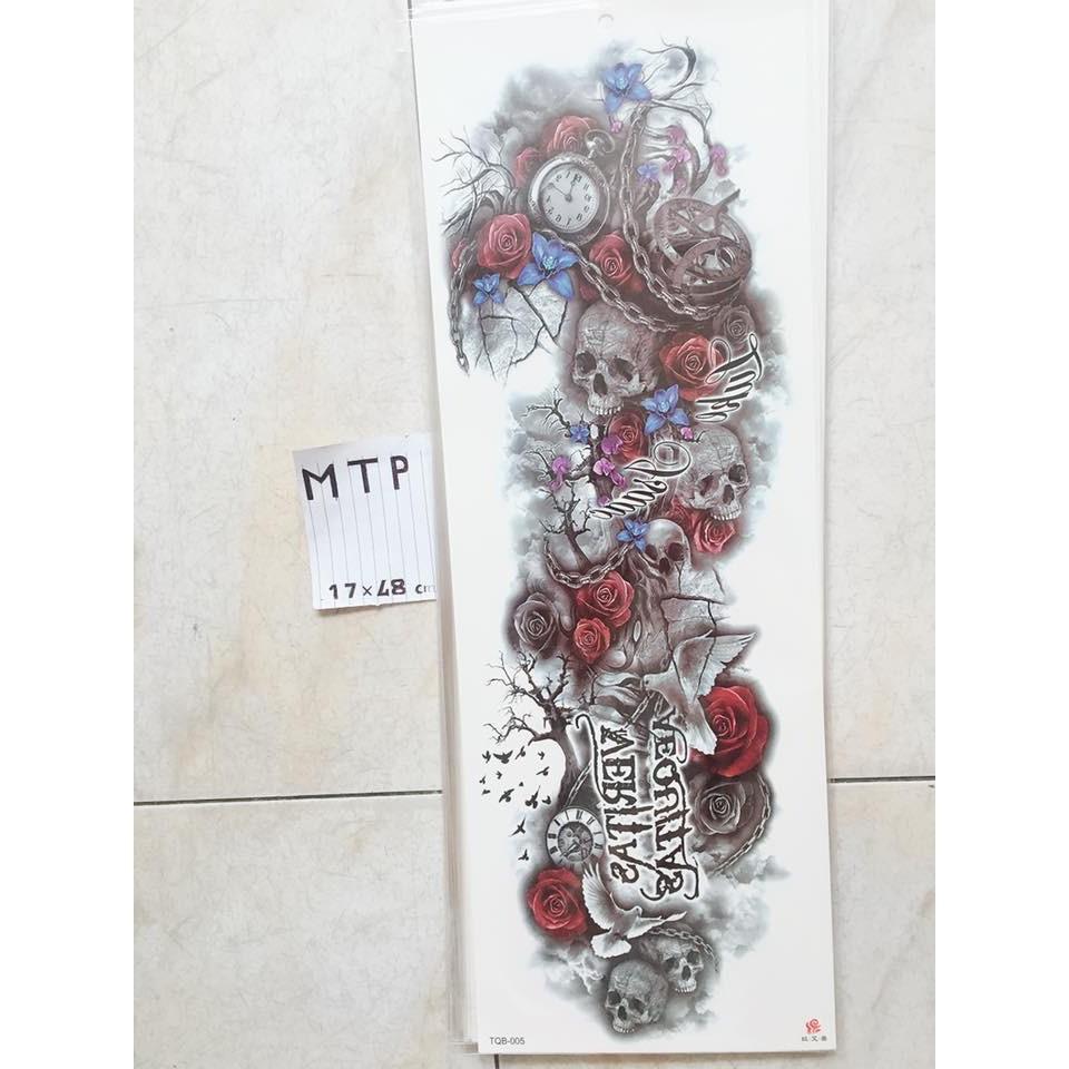 Hình xăm dán đầu lâlâu 3d kin tay 17x48cm- tặng bắp tay xinh khi mua từ 2 tấm, tặng đồng size khi mua từ 4 tấm