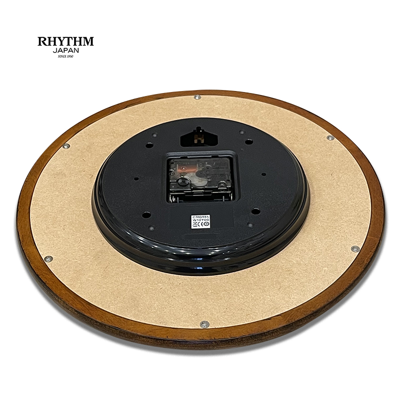 Đồng hồ treo tường Nhật Bản RHYTHM CMG985NR06, Kt 32.0 x 5.0cm, 845g, Vỏ Gỗ