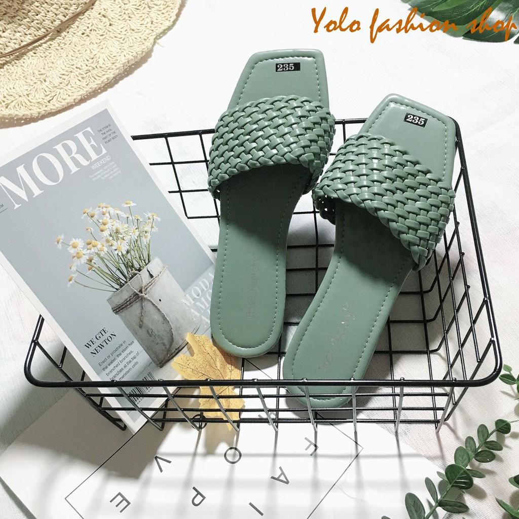 Dép lê nữ quai ngang đan chéo siêu mềm êm chân DL29