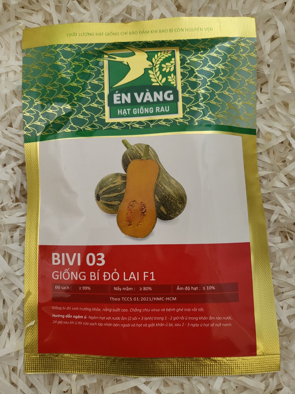 Hạt giống bí đỏ lai F1 Bivi 03 Én vàng gói 100 hạt