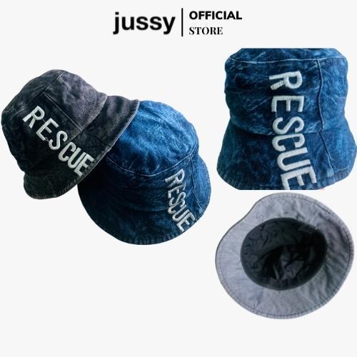 Mũ Bucket Rescue Jeans Wash Jussy Fashion Chất Vải Jean Denim Phong Cách Nón Tai Bèo Nam Nữ Thời Trang Ulzzang Unisex