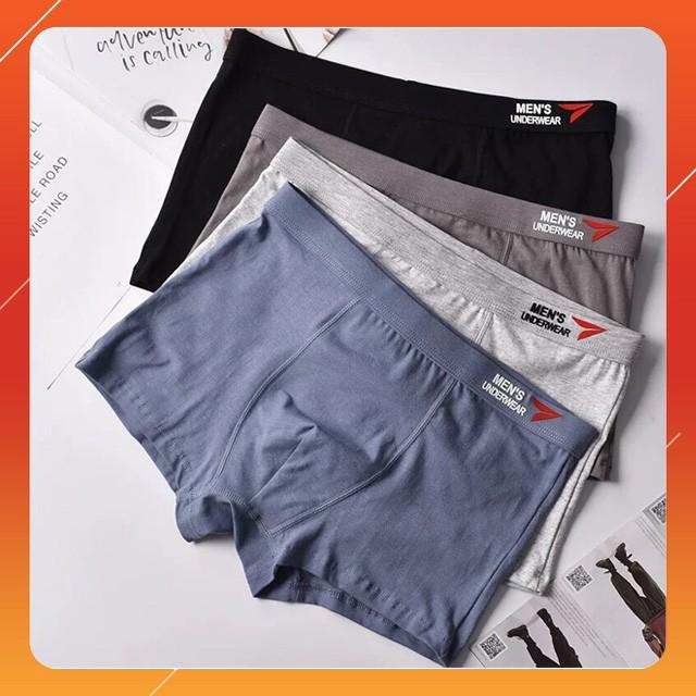 Hộp 4 quần lót nam boxer vải Cotton cao cấp Men's UnderWear