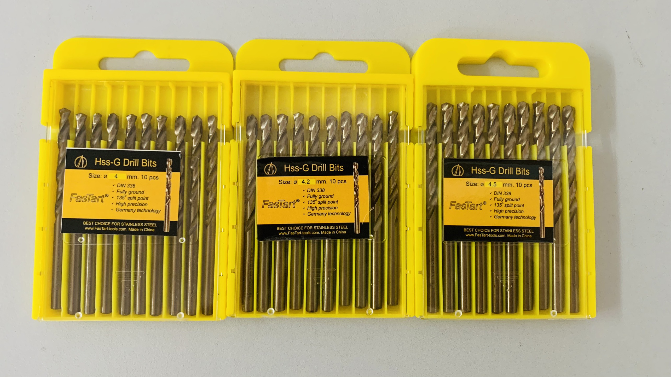 Mũi khoan inox FasTart 3ly, 3.2 ly, 3.5 ly, 4 ly, 4.2 ly, 4.5 ly cao cấp