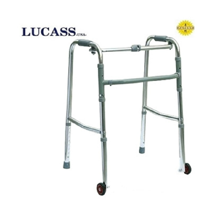 Khung Tập Đi Bánh Xe Lớn Lucass W79, Có Thể Gập Lại Gọn Gàng, Di Chuyển Dễ Dàng Hơn, Khung Hợp Kim Nhôm, 2 Bánh Xe Giúp Di Chuyển, Nhập Đức, Hàng Chính Hãng