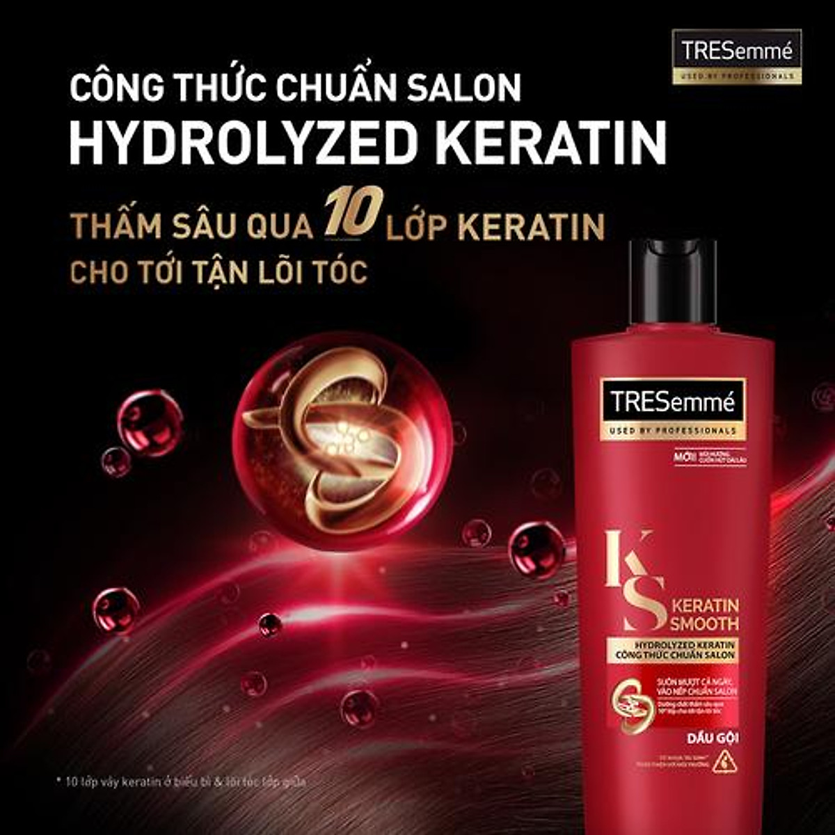 Combo Gội 640g, Xả 620g & Ủ 180ml TRESEMME Keratin Smooth với Dầu Dưỡng tóc Argan & Keratin Combo Dầu gội xả và kem ủ giúp Vào Nếp Suôn Mượt 640g, 620g, 180ml
