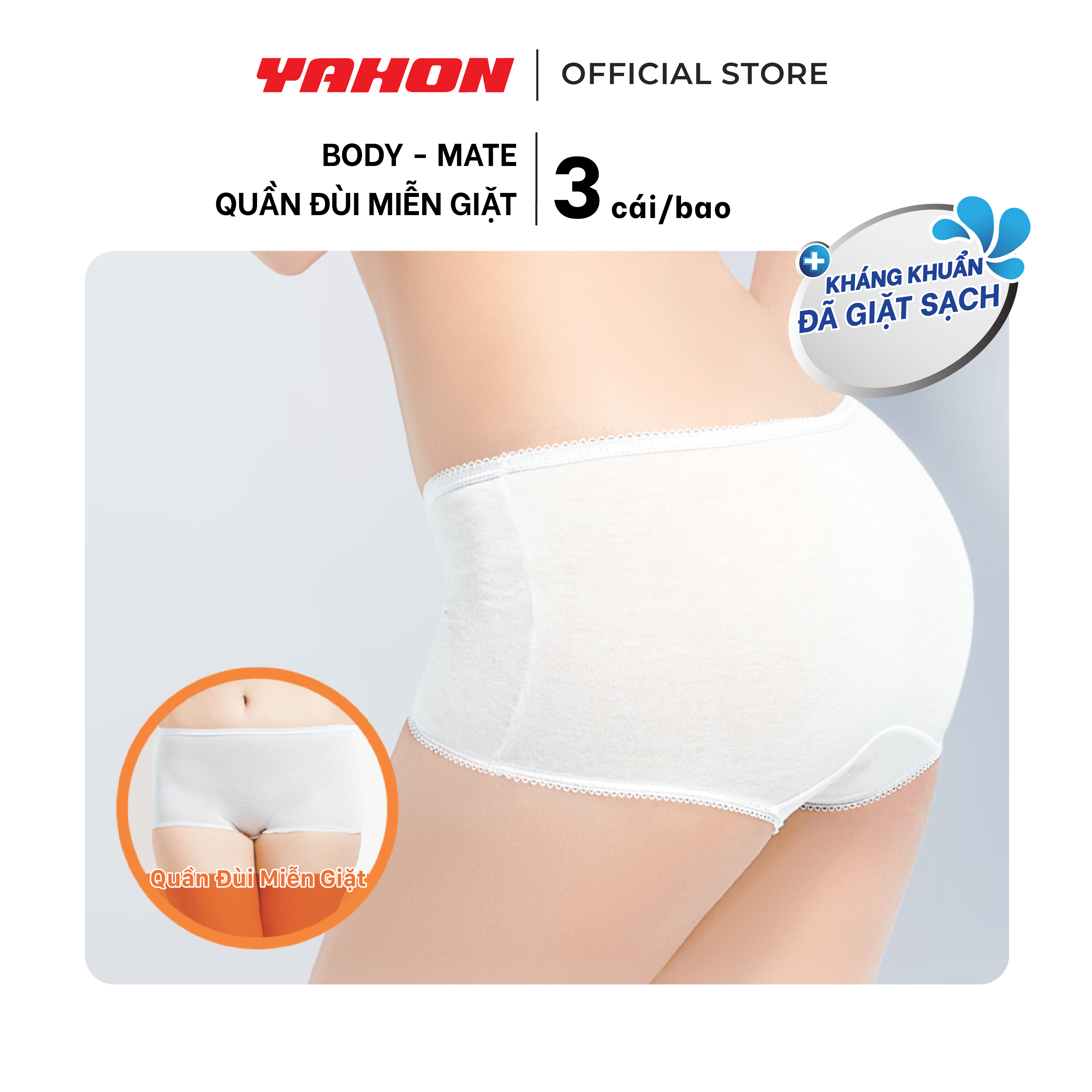 [Tặng 2 Khăn Ướt Cồn/Bao] Bao Quần Đùi Miễn Giặt Body-Mate Nữ | Đã Giặt Sạch, Đóng Gói Tự Động, An Toàn Tiện Lợi | 3 Cái/Bao
